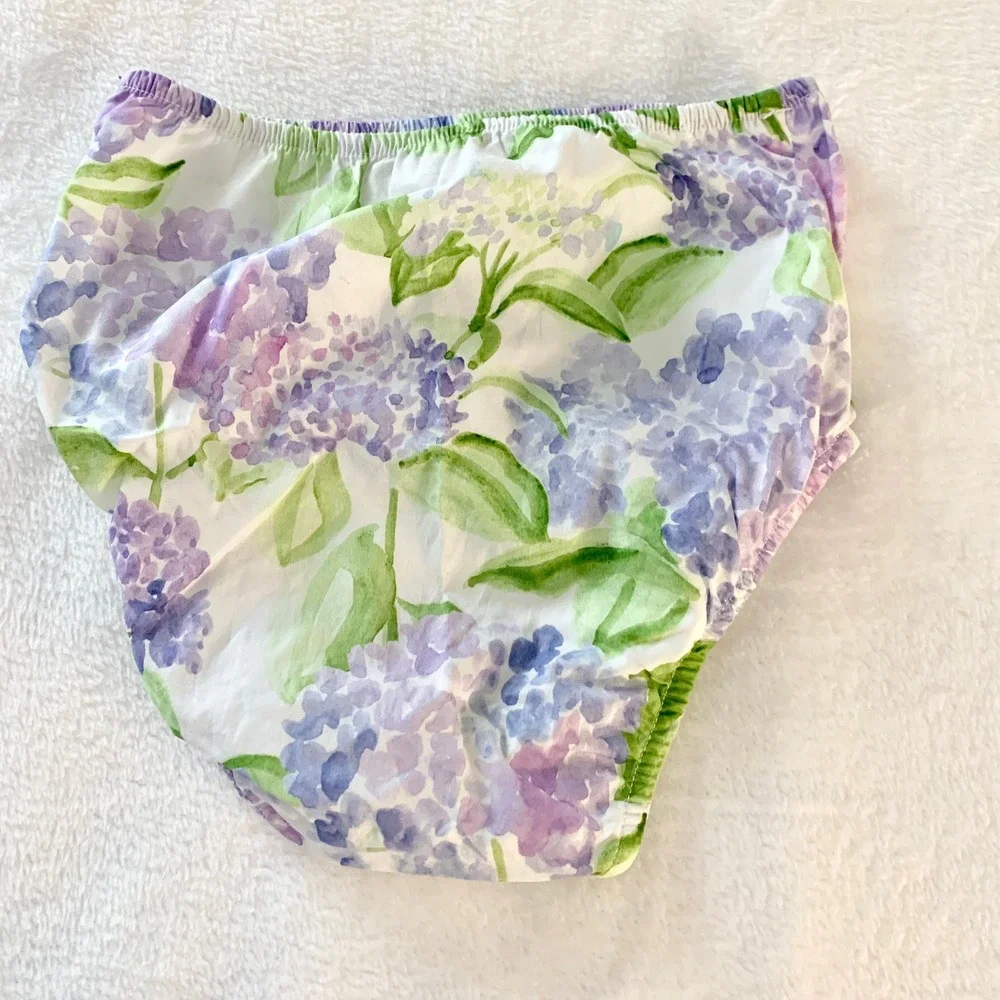 Hill House Tiny Bloomers Diaper Cover Kid Sz 12-18M Blue Hydrangea Floral Cotton